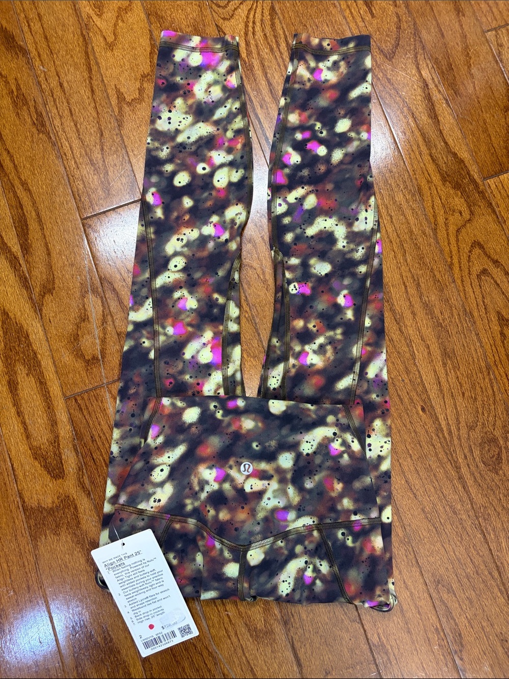 075. Lululemon Align HR Pant with Pockets 25" Soft Focus Splatter Green 2 NWT